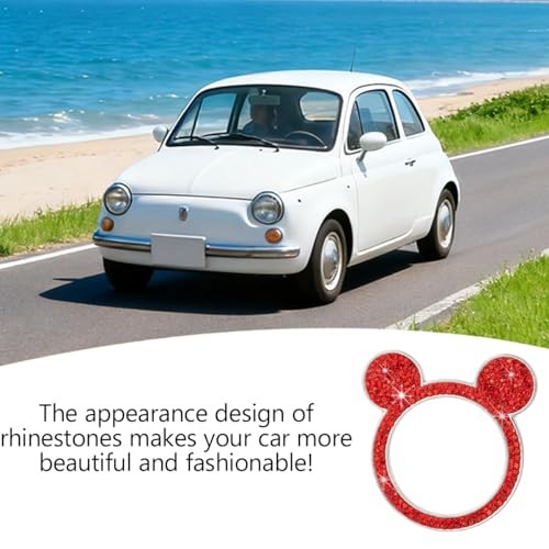 Bling Car Engine Start Button Ring Decal, Diamond Crystal Rhinestone Red