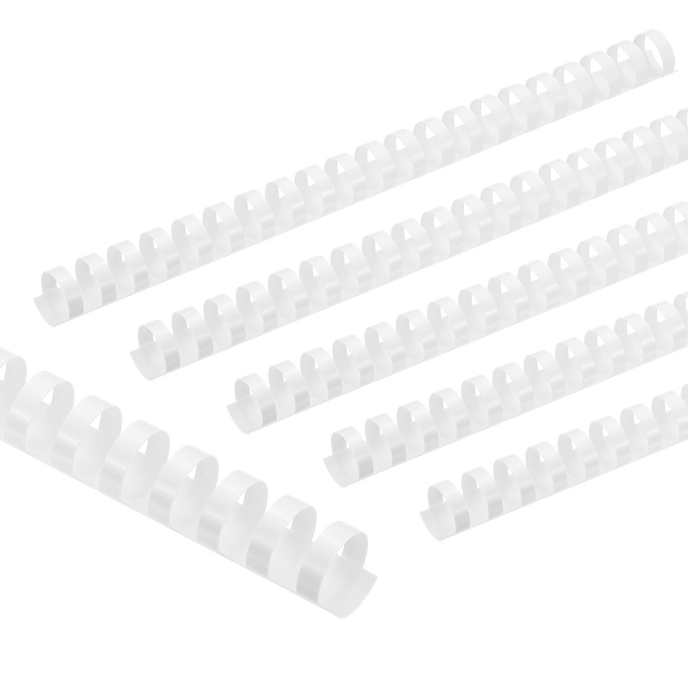 50 Pcs 20mm (3/4") Plastic Binding Combs 150 Sheet Capacity 21 Rings, White