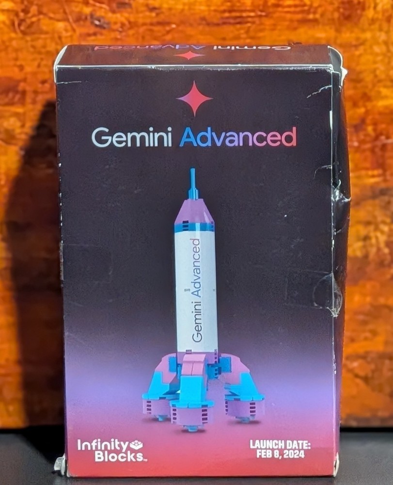 Google Gemini Advanced AI Infinity Blocks Rocket Launch Date 2/8/24 Rocket Model