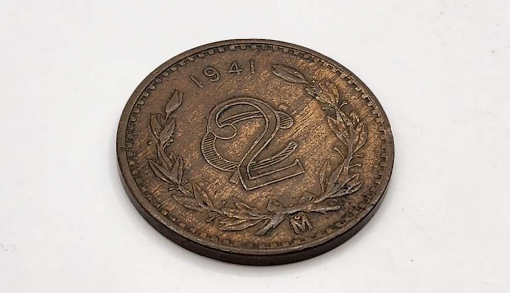 1941 Mexico 2 Centavos Coin - KM#419