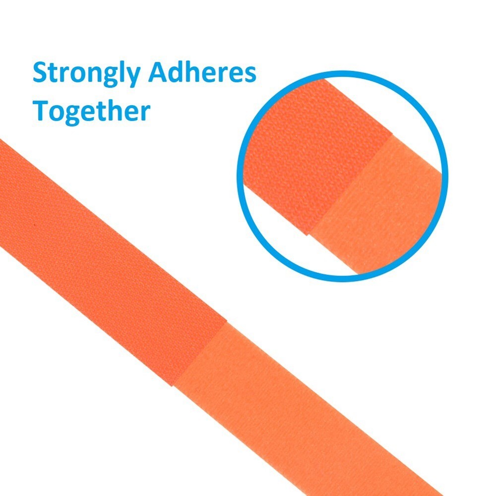 3x 50FT Roll Reusable Hook Loop Self Attaching Cable Tie Fastening Tape Orange
