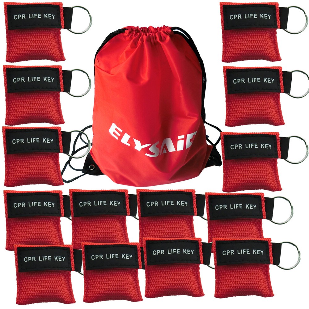 100pcs Red CPR Mask with Keychain Cpr Face Shield key AED Pocket CPR FACE SHIELD