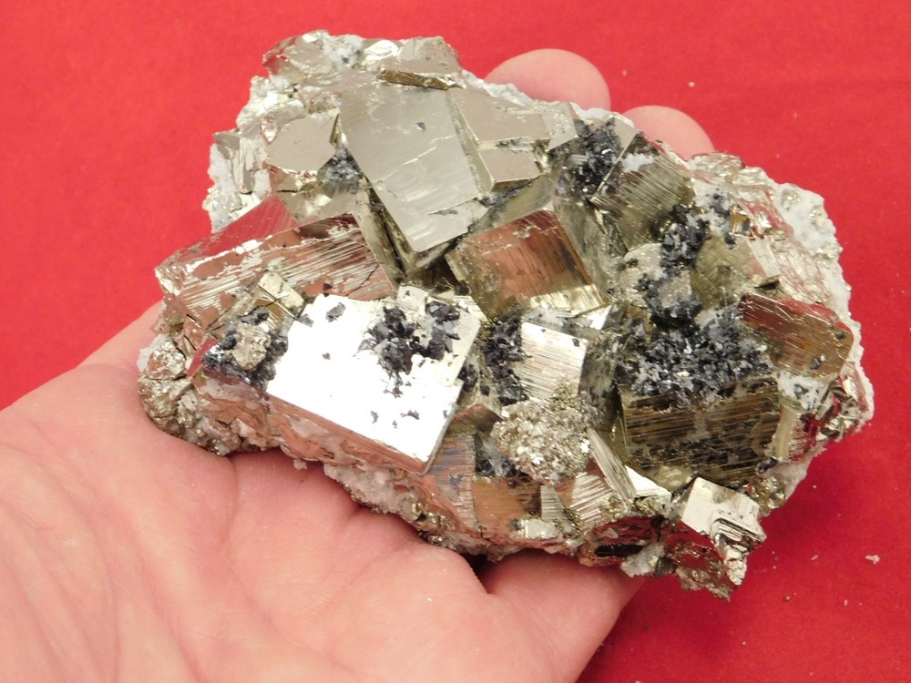 Big! PYRITE Crystal CUBE Cluster with Sphalerite Peru 468gr