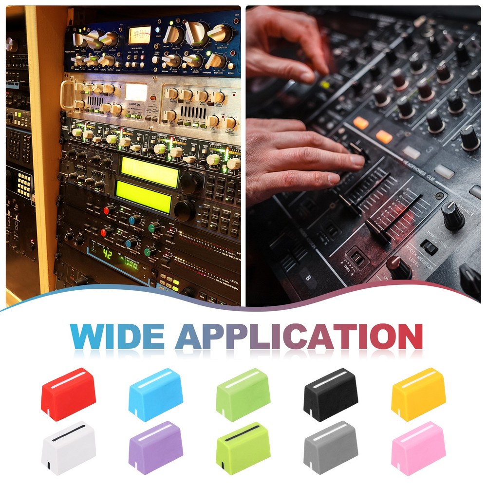 Universal Fader Knobs, White Mixer Fader Caps Rubber for DJ Console, 5Pcs