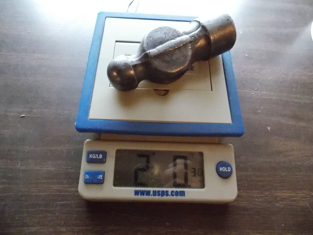 Vintage 32 oz unmarked ball peen hammer head