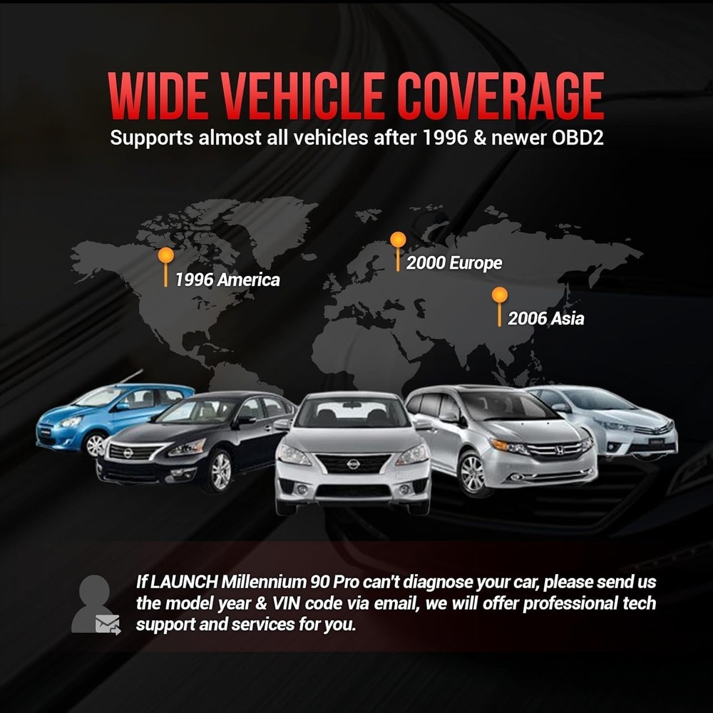 LAUNCH Millennium 90 Pro OBD2 Scanner, Car Diagnostic Tool with ABS, SRS, Engine