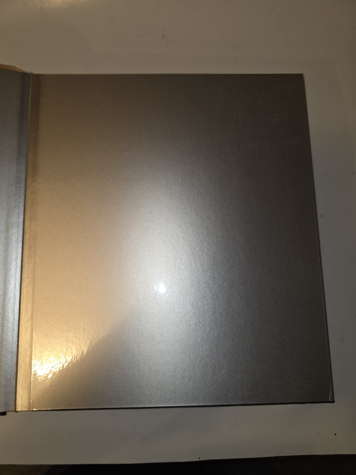 Vintage 70s Silver Magnetic Photo Album Embossed Windmill Faux Leather Japan