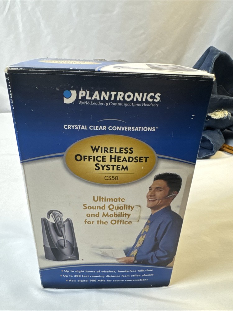 Plantronics CS50 Wireless Headset System W/ Convertible Headset Tested & Working