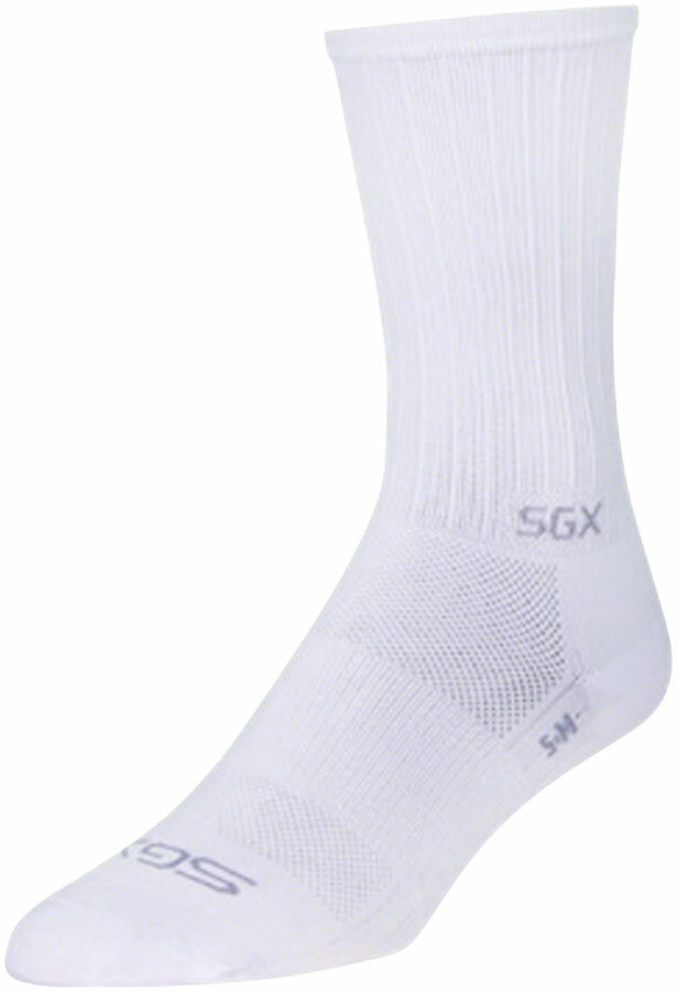 SockGuy SGX White Socks - 6 inch, White, Large/X-Large