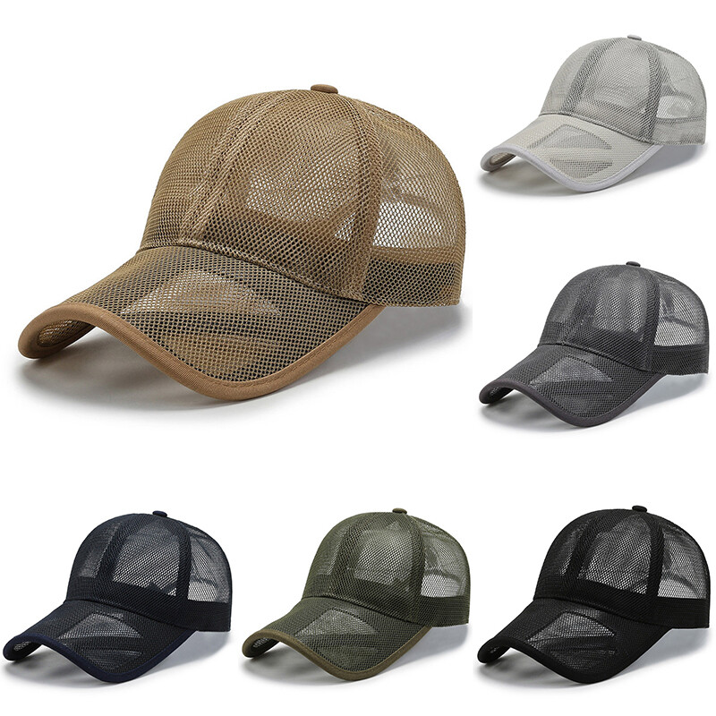 Plain Trucker Hat Mesh Back Snapback Baseball Cap Solid Visor Blank Caps Hats❥