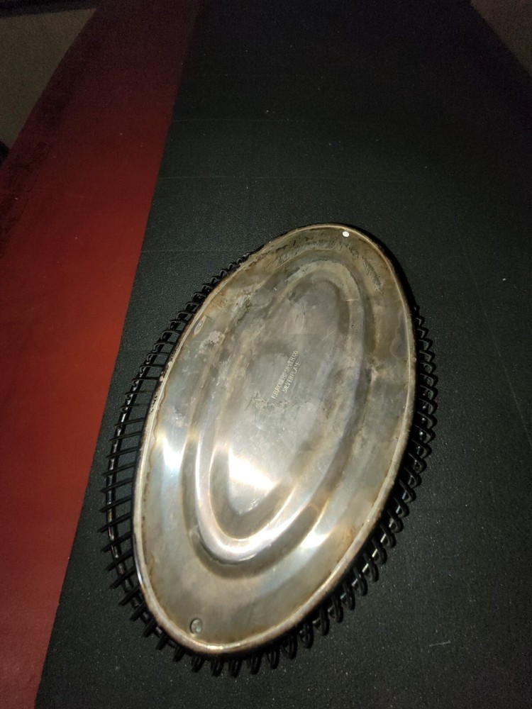 Antique Silver Display Bowl Oval