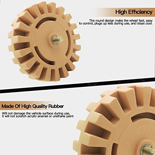 Rubber Eraser Wheel, Decal and Adhesive Remover Tool, Remove Grooved 2 PCS