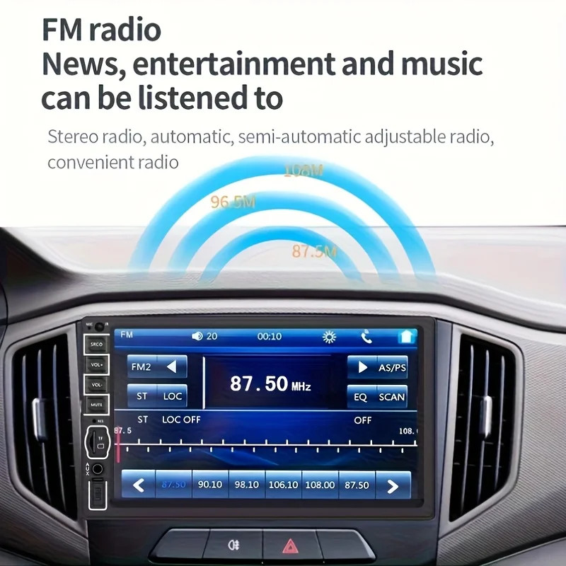 MP5 Car Player 2 Din 7 Inch Touch Screen Car Stereo Bluetooth + Backup Camera/