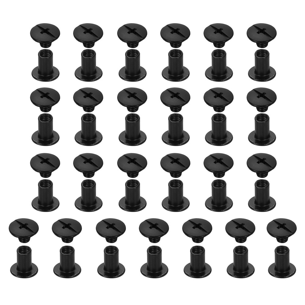 25set Phillips Chicago Screw M5x8mm Binding Post Screw, Black