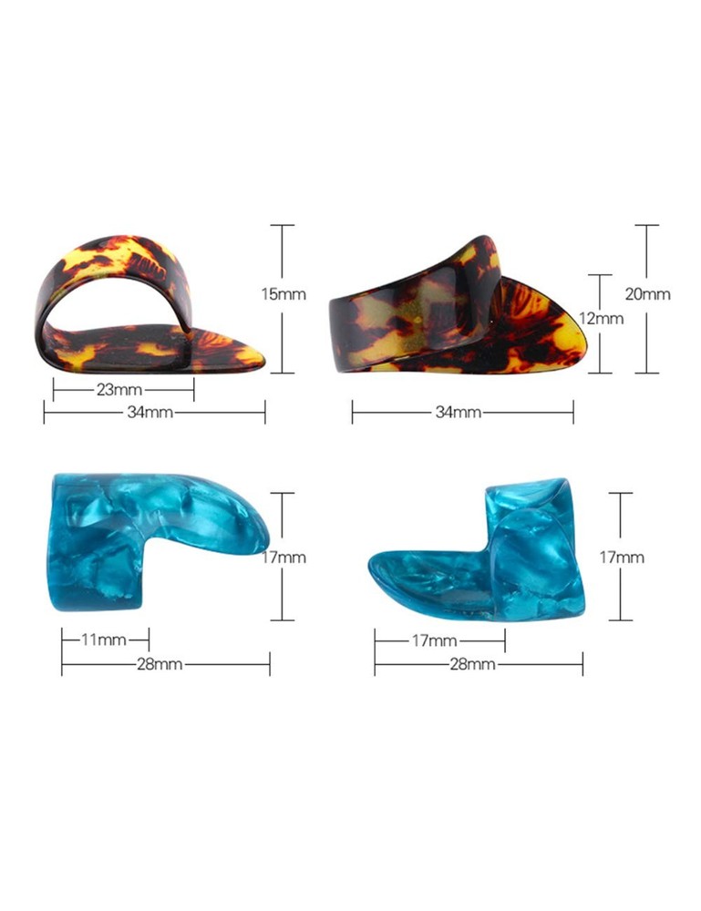 Thumb Finger Picks Plectrum With Plastic Picks,