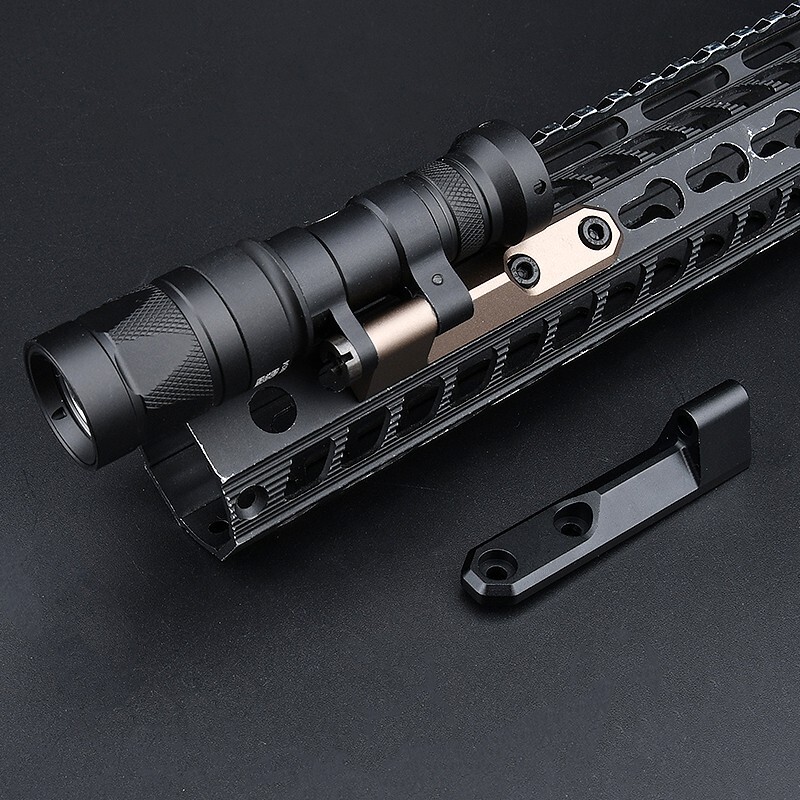 Tactical M640 M340 Flashlight Offset Mount Mlok keymod Rail Base Scout Light