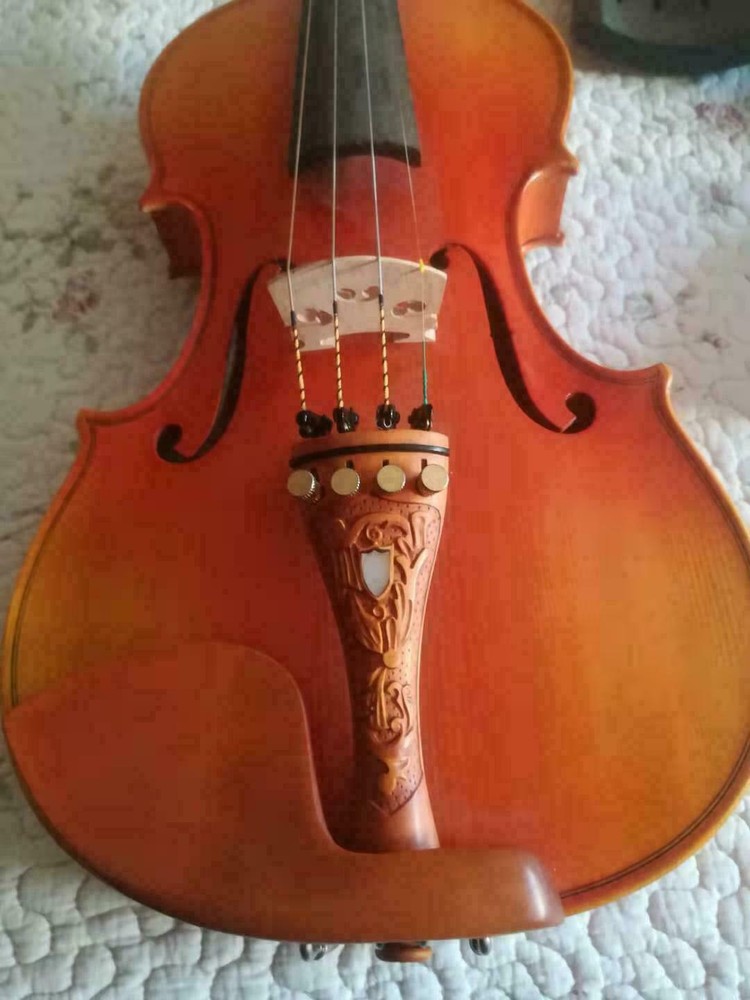 3 set Different Great Violin accessories engraved pattern Peg Tailpiece Chinrest