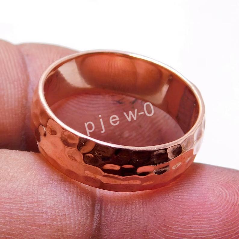 Solid Copper ring, Pure Copper Ring Hammered Ring, Men's Ring Vintage Jewelry P8