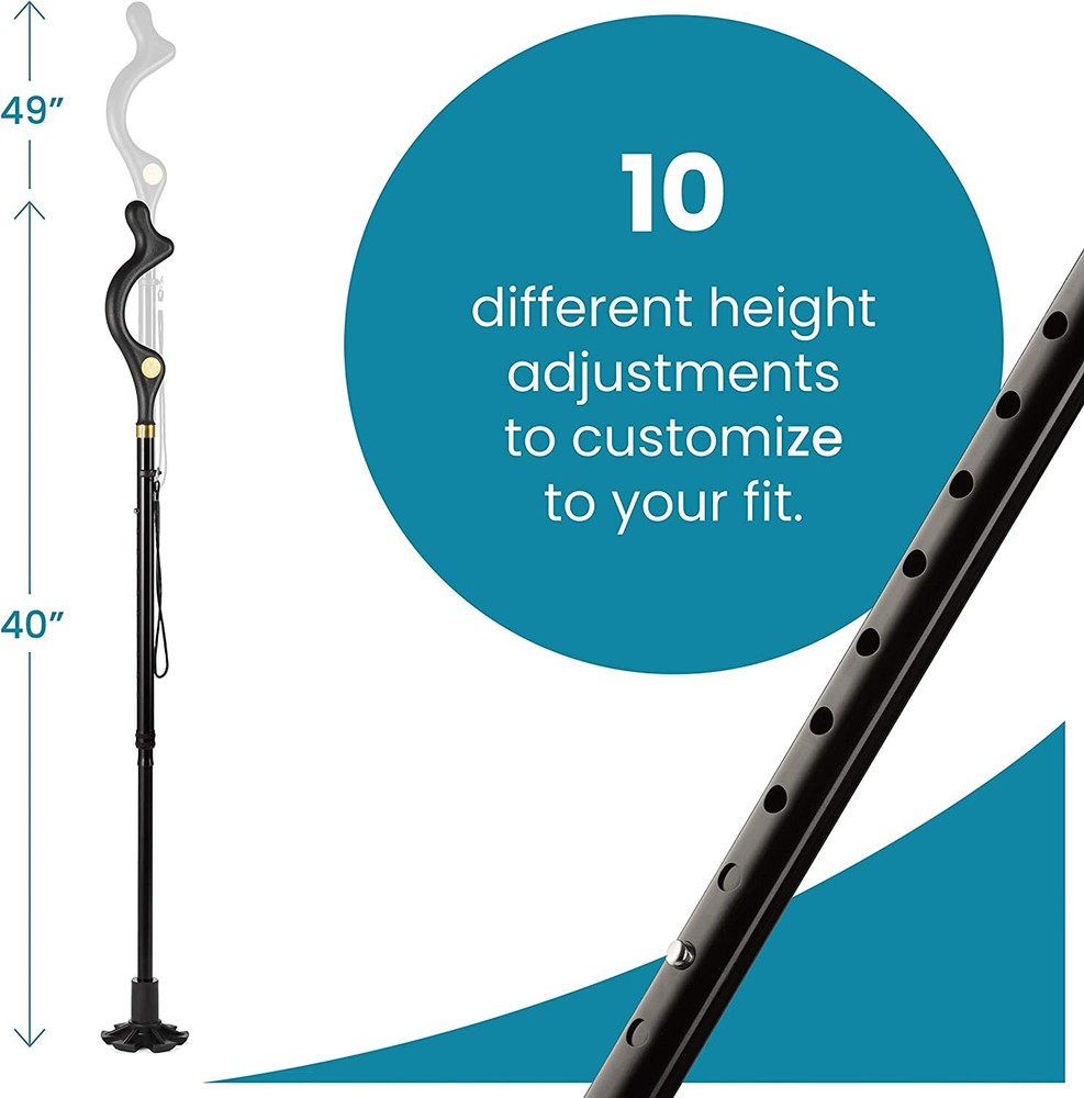 Walking Cane Collapsible Special Balancing with 10 Adjustable Heights