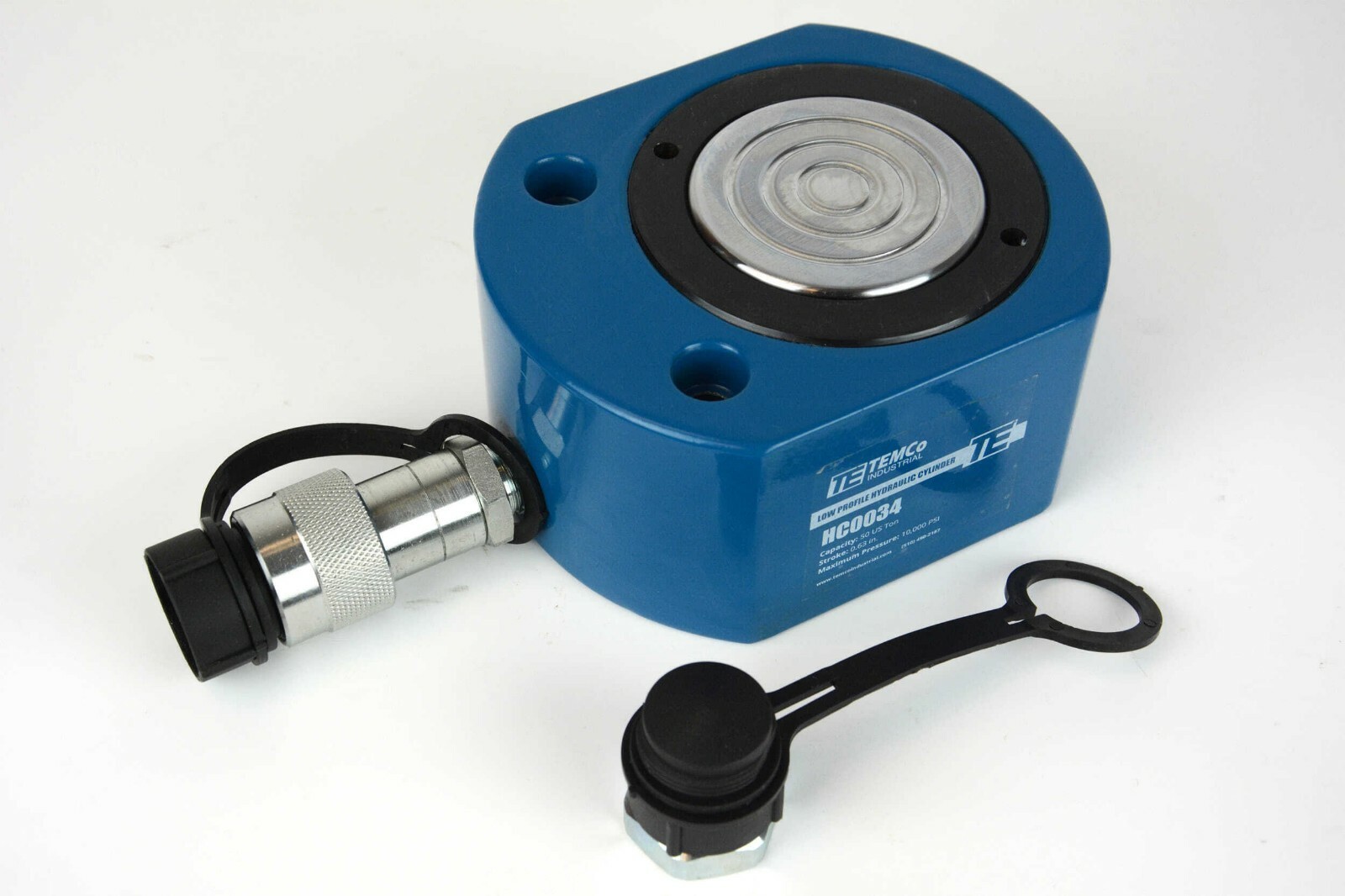 TEMCo HC0034 Low Profile Height Hydraulic Cylinder Puck 50 Ton, 0.63" Stroke
