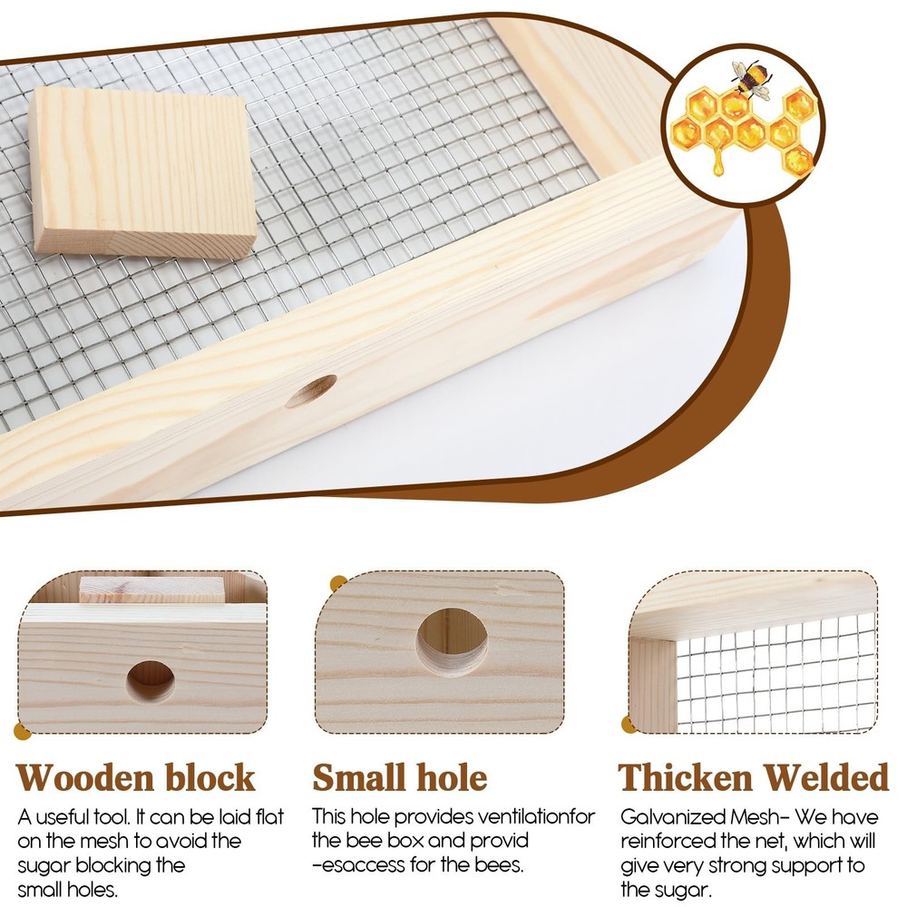 Thyle 10 Frame Beehive Candy Board and Quilt Box Combo Set, Assembled Bee Can...