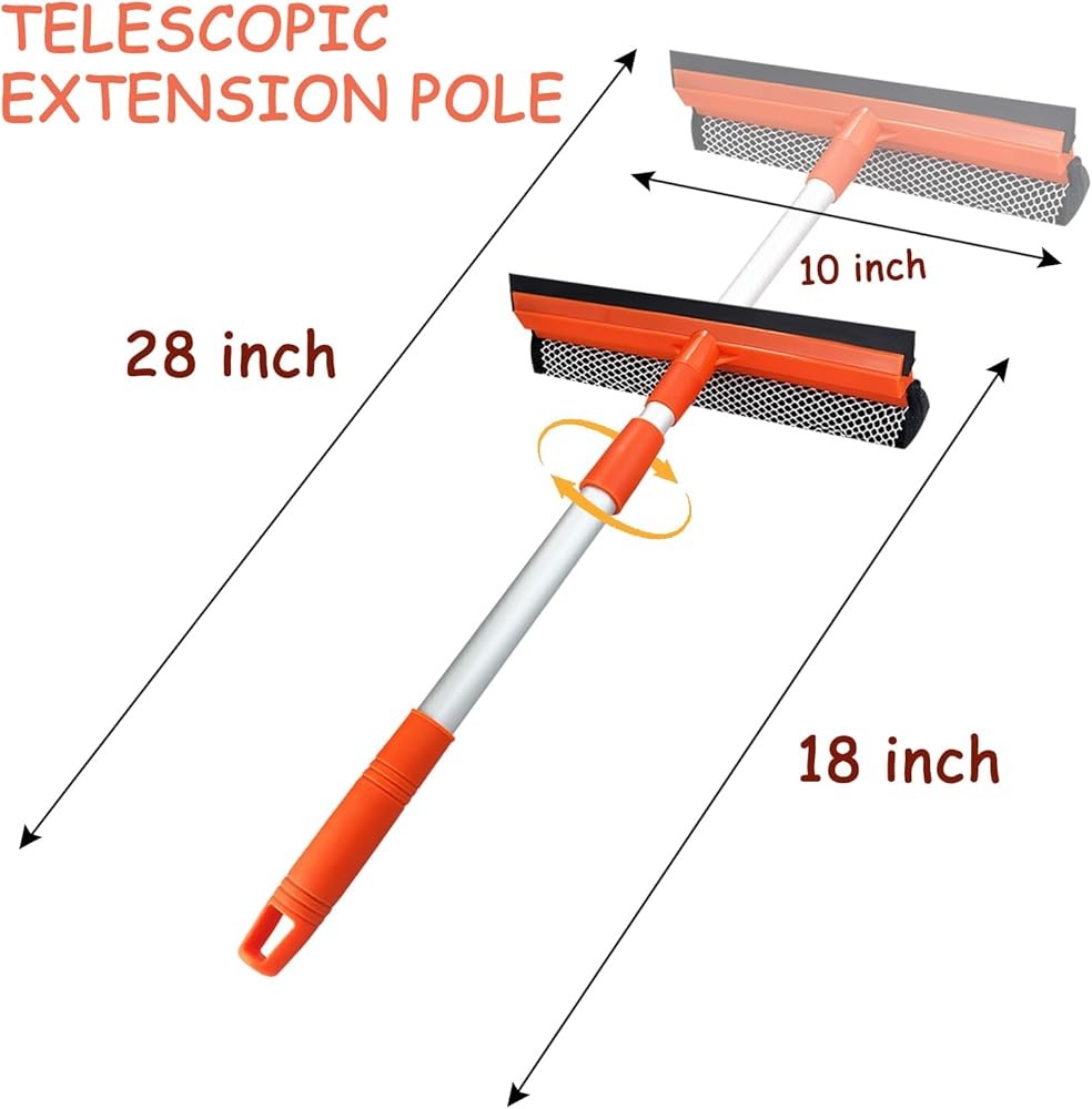 Window Squeee for Window Cleaning with Retractable Pole, Squeee Window
