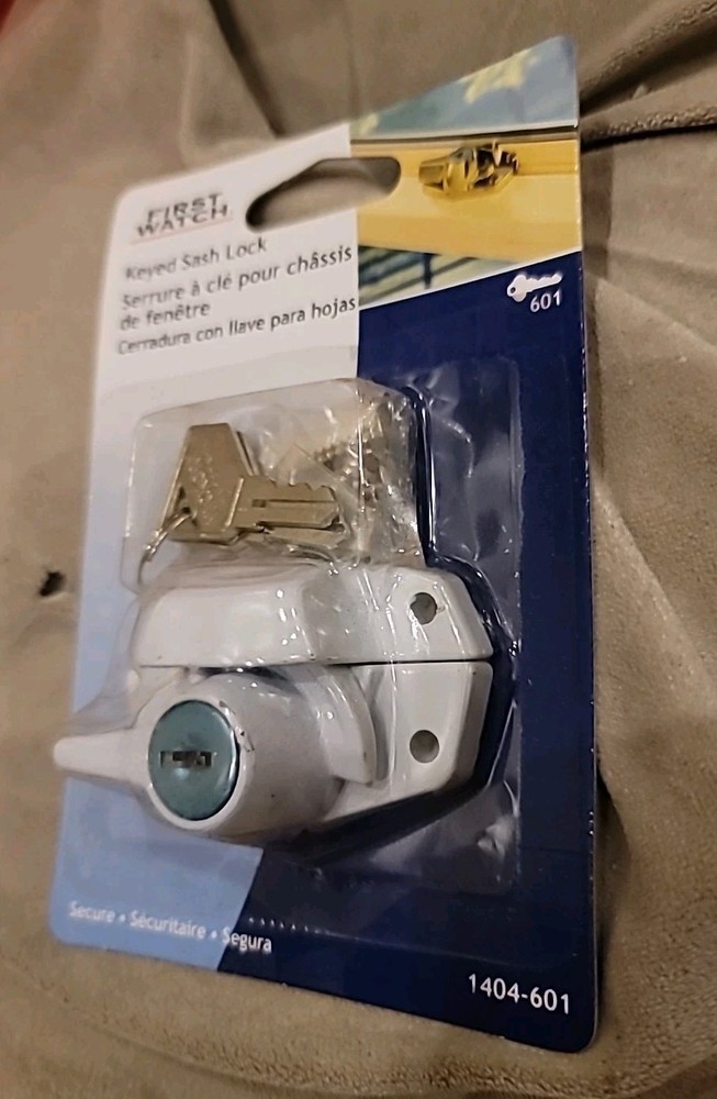 First Watch Keyed Sash Lock Latch 1404-601 Secure Window Hardware White Box 5