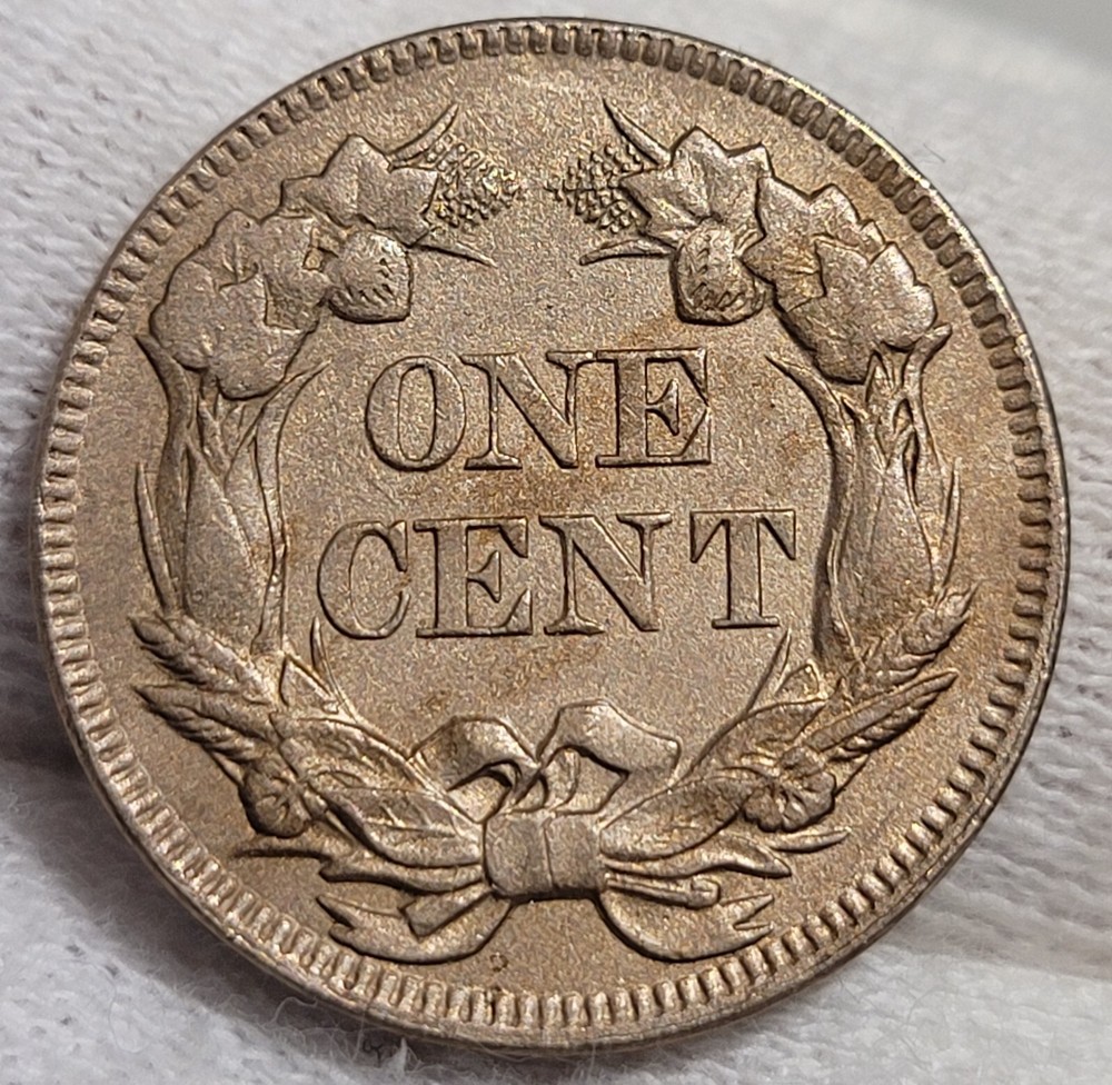1857 Flying Eagle Cent In About Uncirculated to Uncirculated Condition