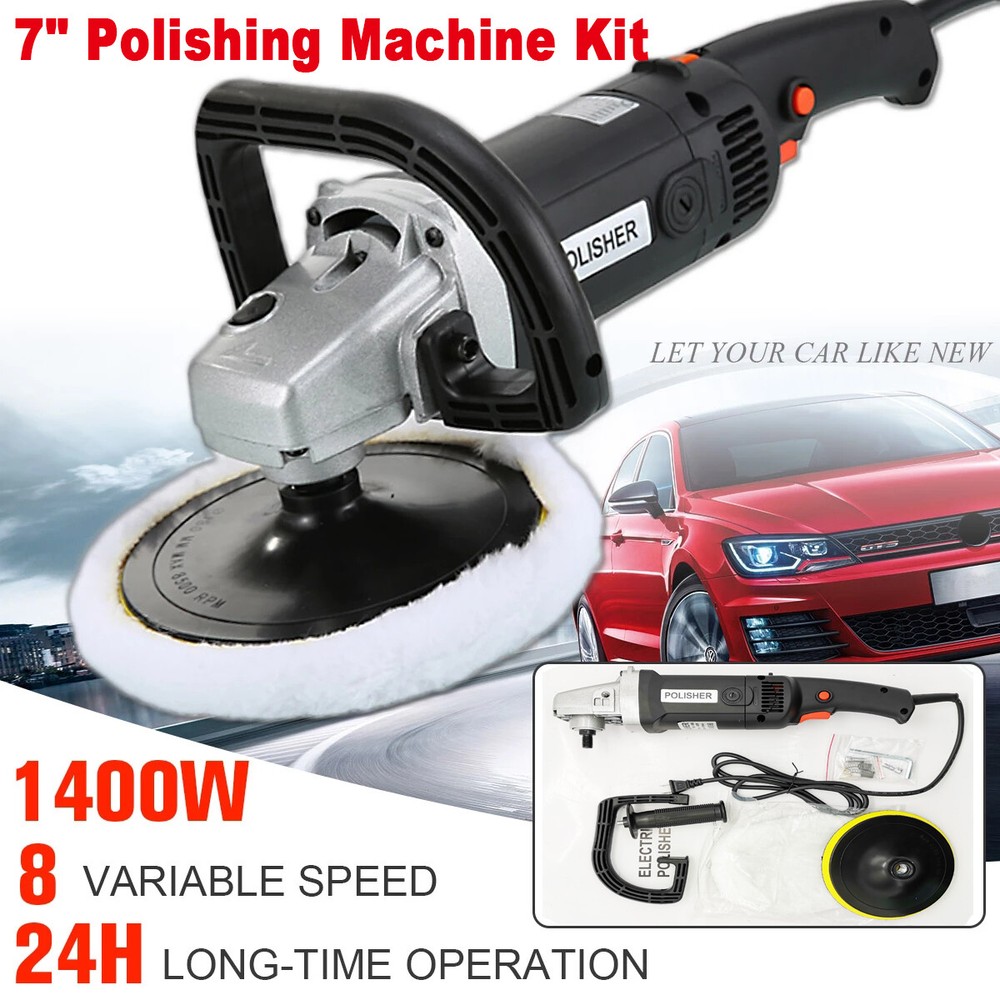 1400W Electric Car Polisher Kit Buffer Sander Variable Speed Polishing Machine