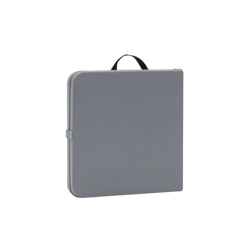 40"L x 20"W Plastic Adjustable Height Fold-in-Half Folding Table, Gray