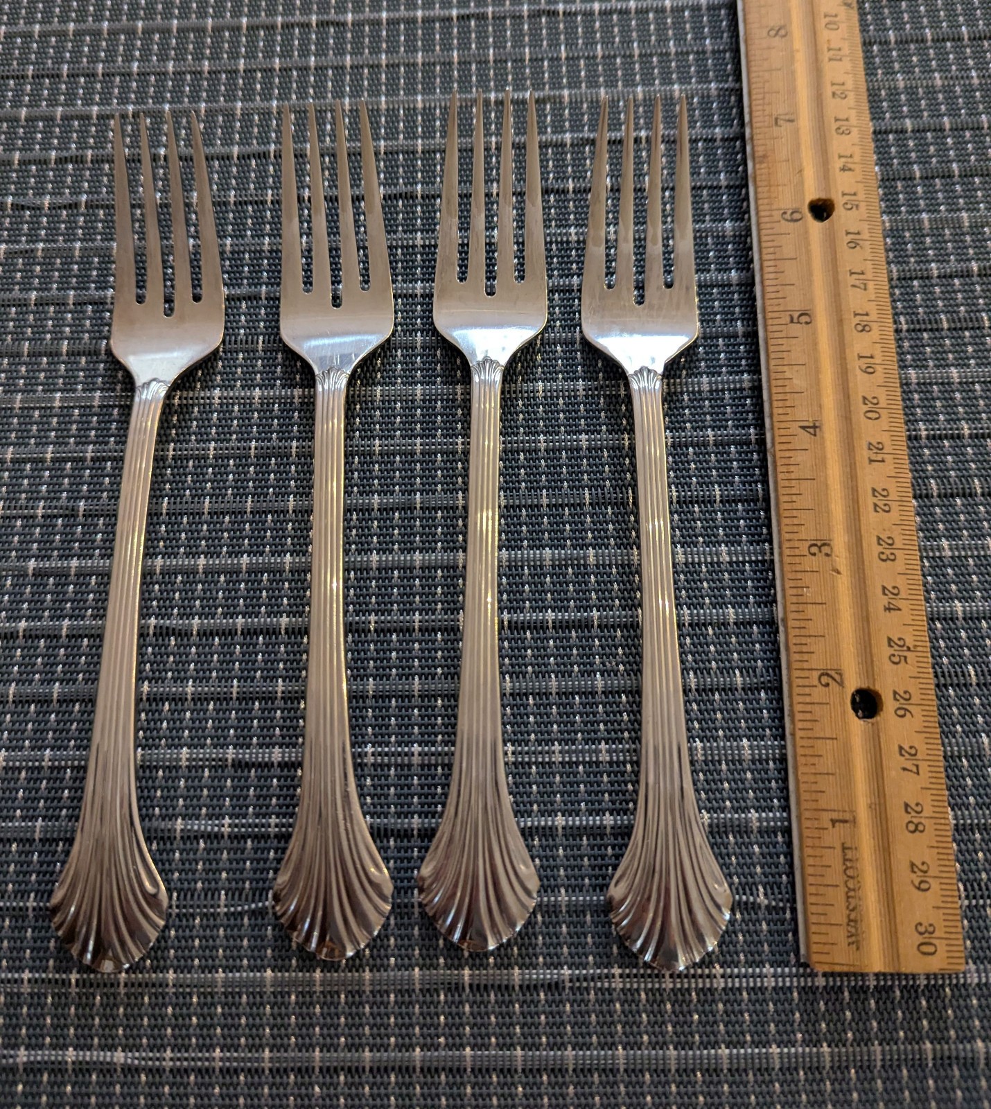 Gorham Grande Quintette 18/8 Stainless Flatware 4 Salad Forks