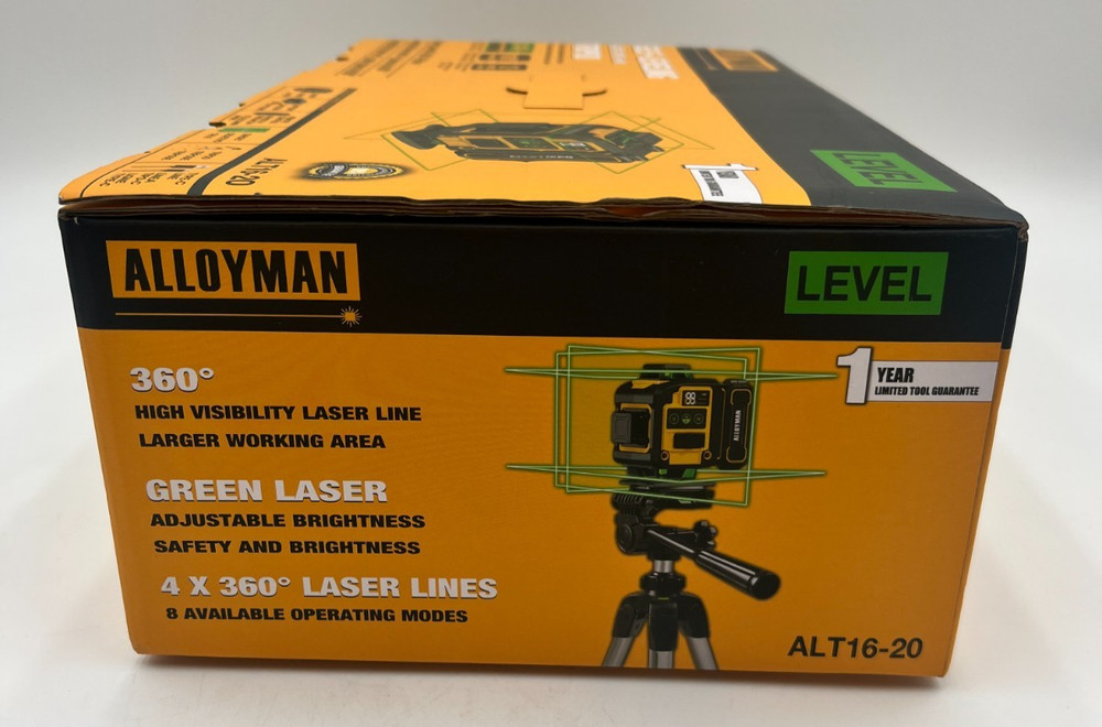 Alloyman Self-Leveling Laser Level with Tripod, 100' Range, 4x Brighter