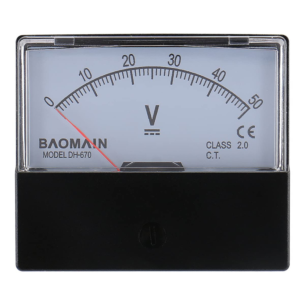 Voltmeter DH-670 DC 0-50V Rectangular Class 2.0 Analog Panel Volt Voltage Meter
