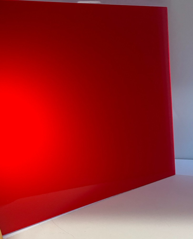 Acrylic Plexiglass Plastic Sheet-1/8" (3mm) thick-Red Translucent-12" x 24"