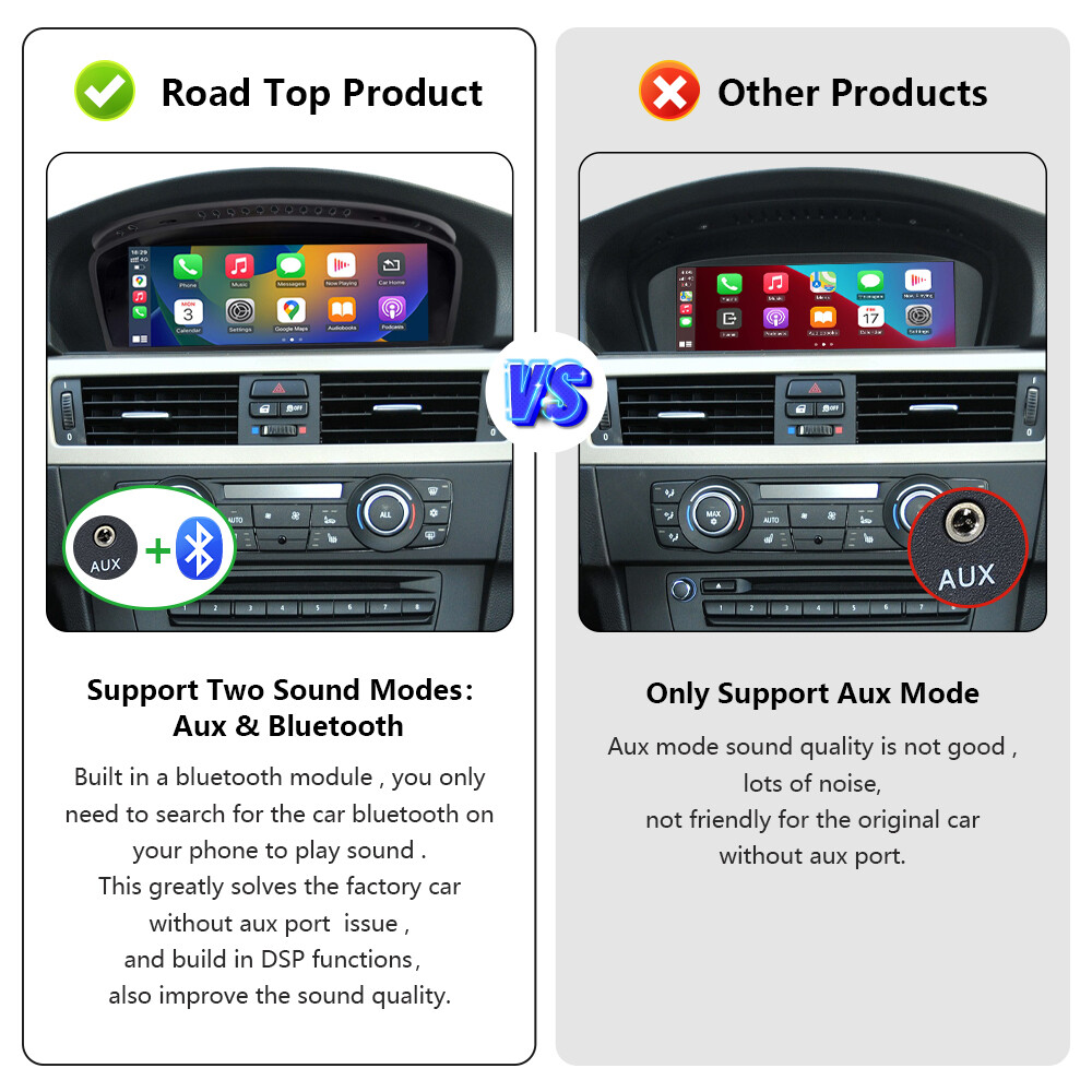 For BMW With CIC 3 5 Series E90 E91 E92 E93 E60 E61 Wireless CarPlay TouchScreen