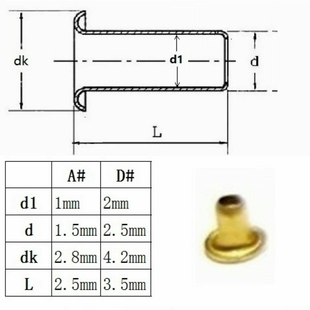 M00794-B MOREZMORE 50 Small Tiny 2 mm Bronze Eyelets Grommets Doll Mini