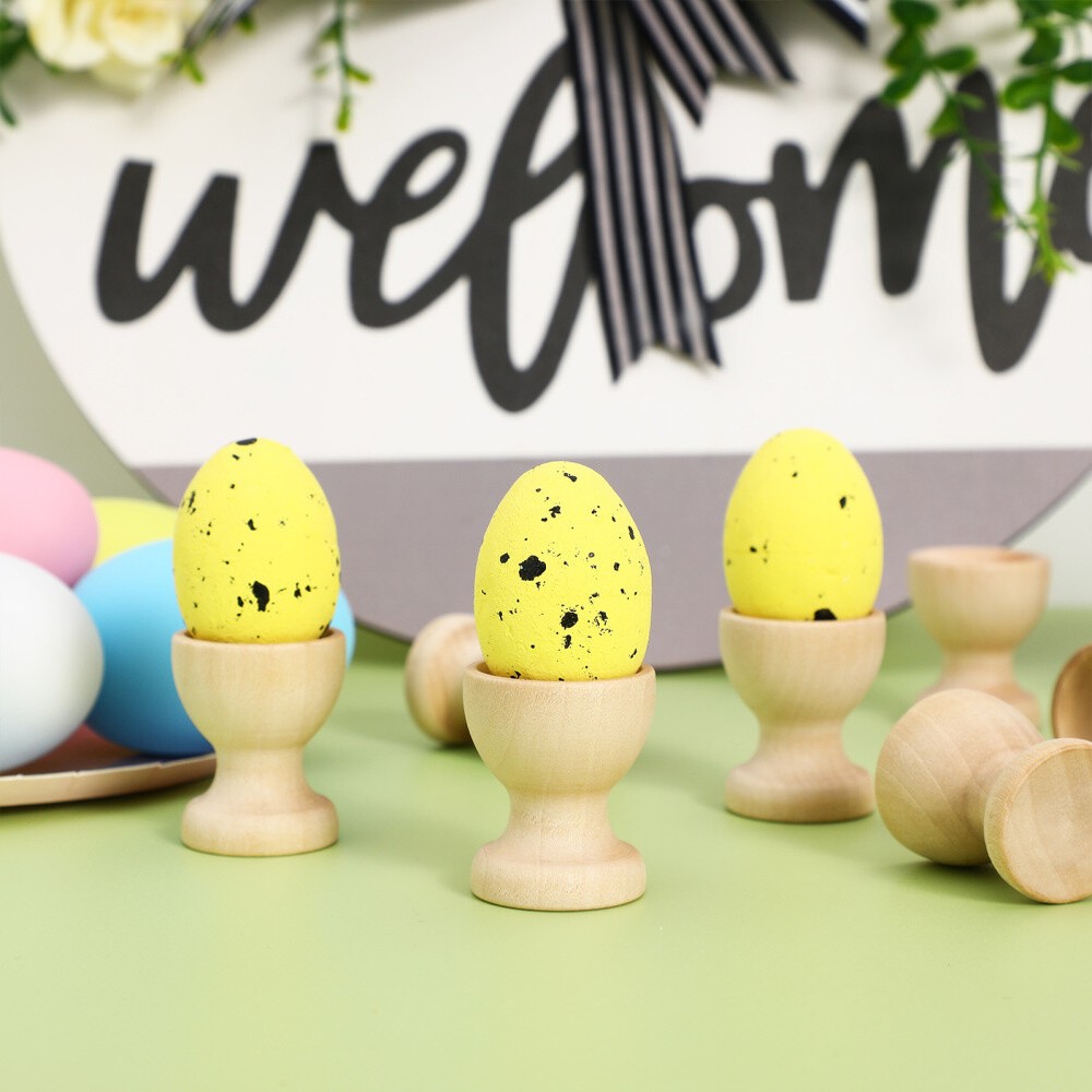 24Pcs Desktop Stand Wooden Egg Tray Storage Holders for Easter Bracket
