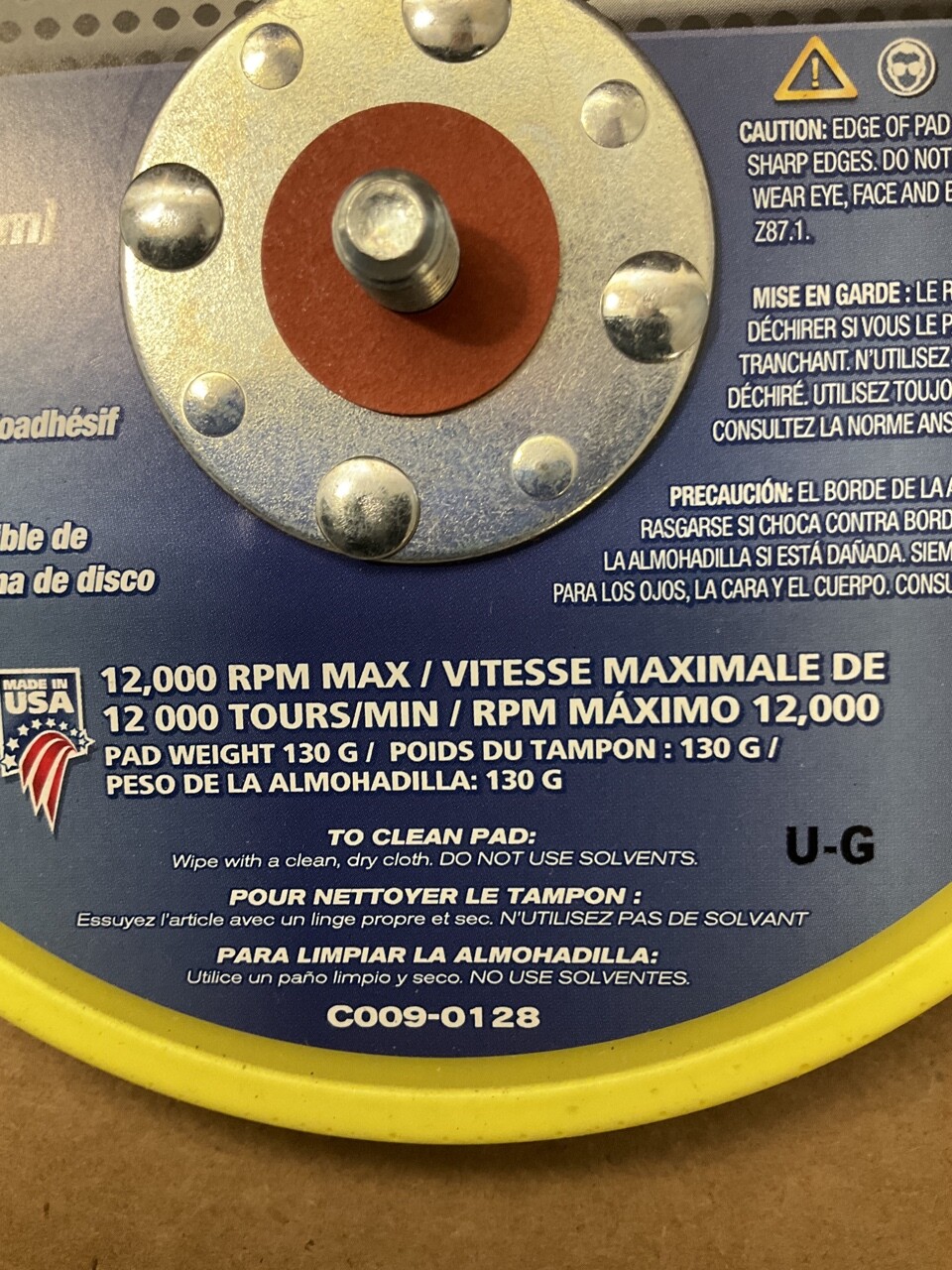 Color Extra 6" Low Profile Stick-On Sanding Disc Pad, Made In USA, 12,000 RPM