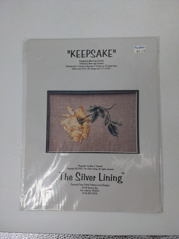 Vintage 1995 The Silver Lining Keepsake Counted Cross Stitch Pattern Booklet
