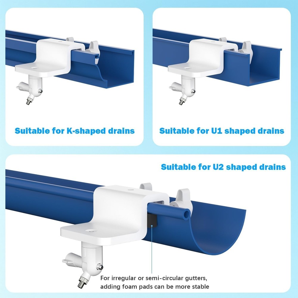 2 Pack Gutter Mount Compatible with eufyCam 2C/2C Pro, 2/2 Pro, 3C/S300, 3/S3...