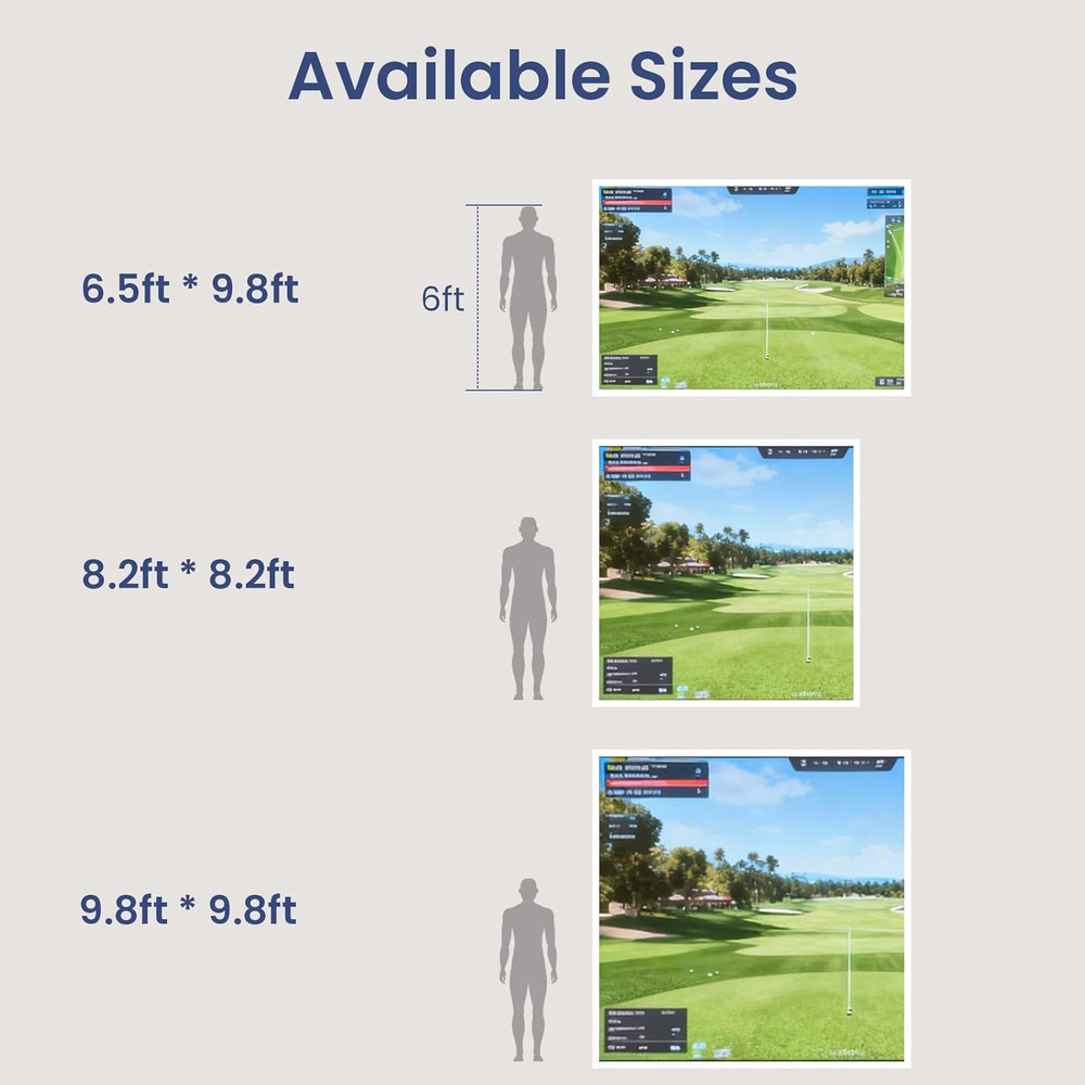 Professional Golf Simulator Impact Screen with Triple-Layer 3D Air Mesh for HD V