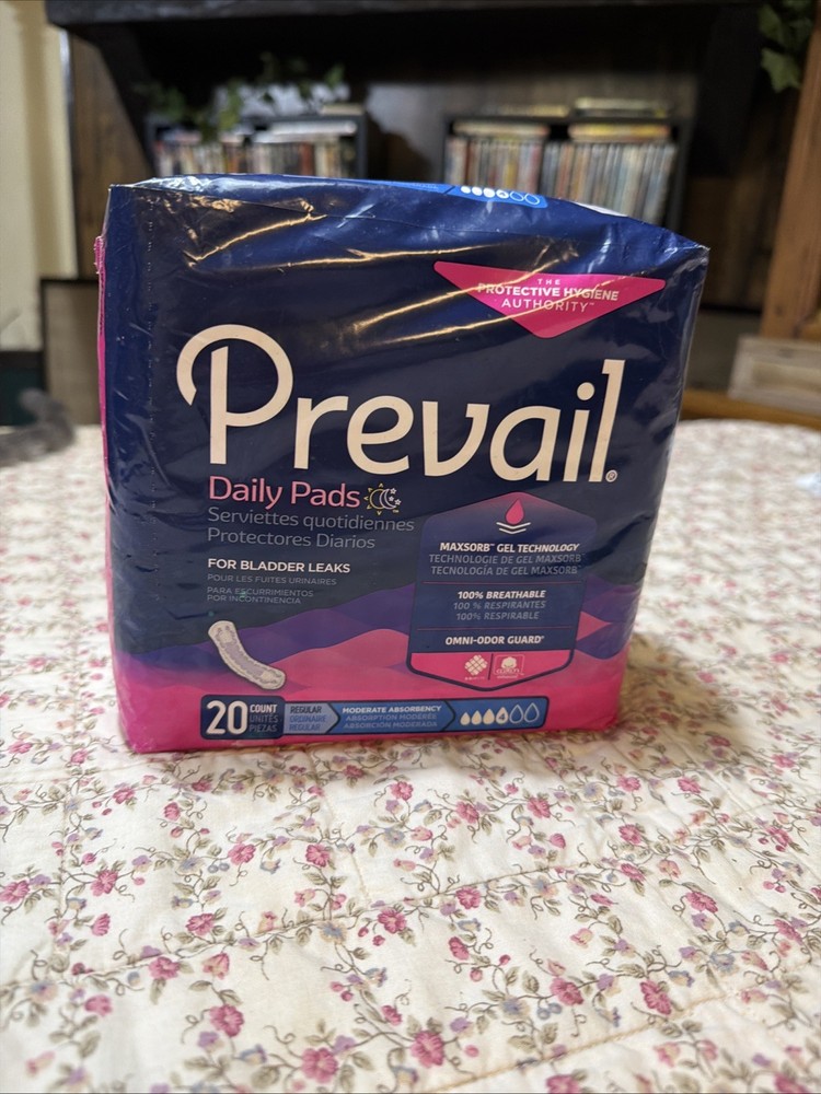 Prevail Daily Pads Moderate Absorbency 20 Count for Bladder Leaks