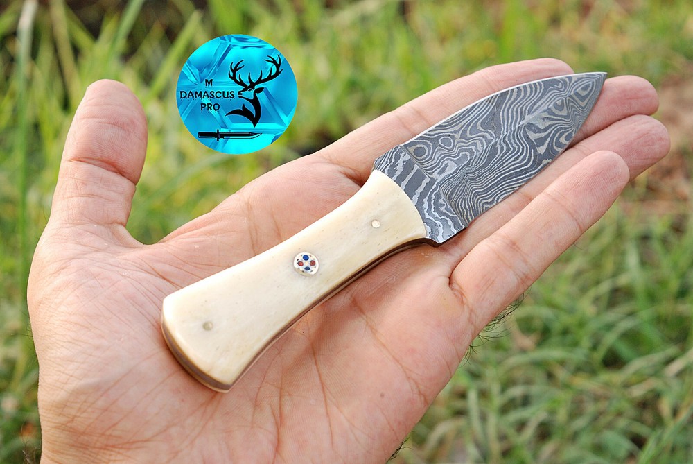HANDMADE DAMASCUS STEEL THROWING BOOT KNIFE HUNTING CAMPING SURVIVAL EDC 868