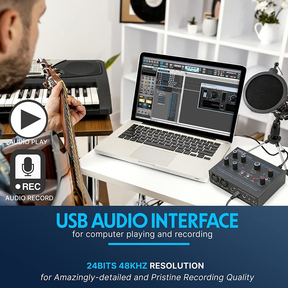 PylePro PMUX6 Pro Usb Audio Interface With Mic/Line