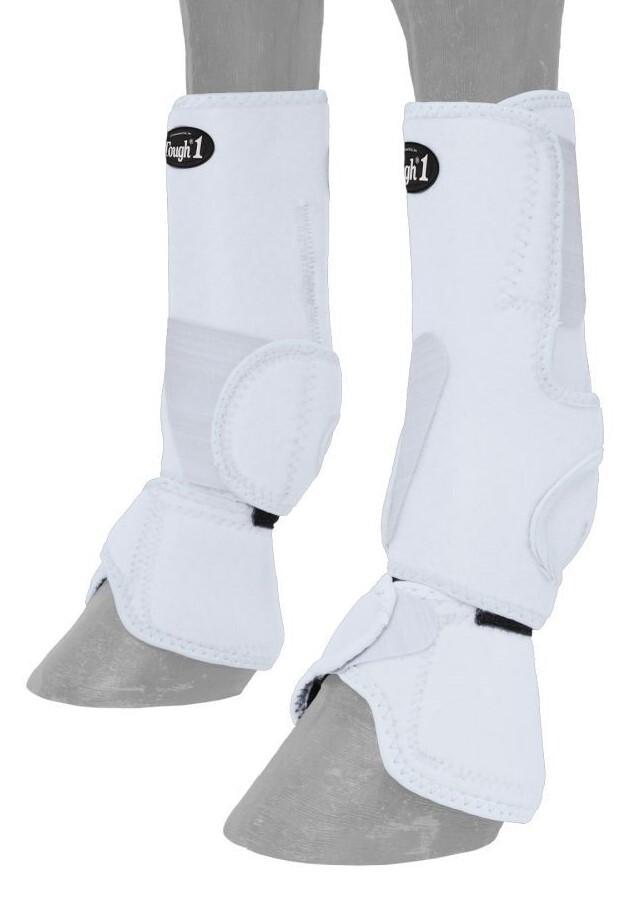 Horse Protective Sport & Bell Boots Combination in 1 - Vented - White - Medium