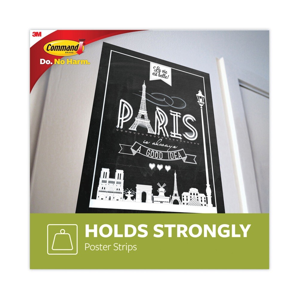 Command 17024S256NA 1.63 x 2.75 Removable Poster Strips - White (256/Pack) New