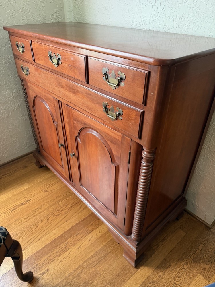 This is a Willett Wildwood solid cherry sideboard, server, from the 1950s