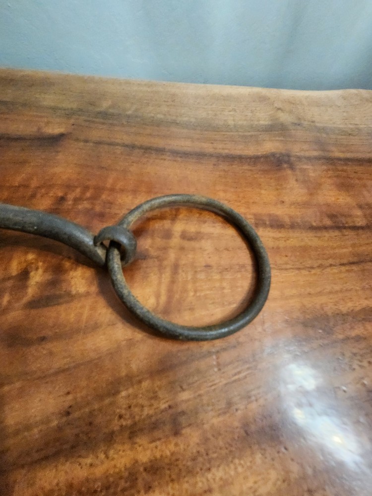 Antique Rustic Iron Loose Ring Straight Bar Mullen Snaffle Bit