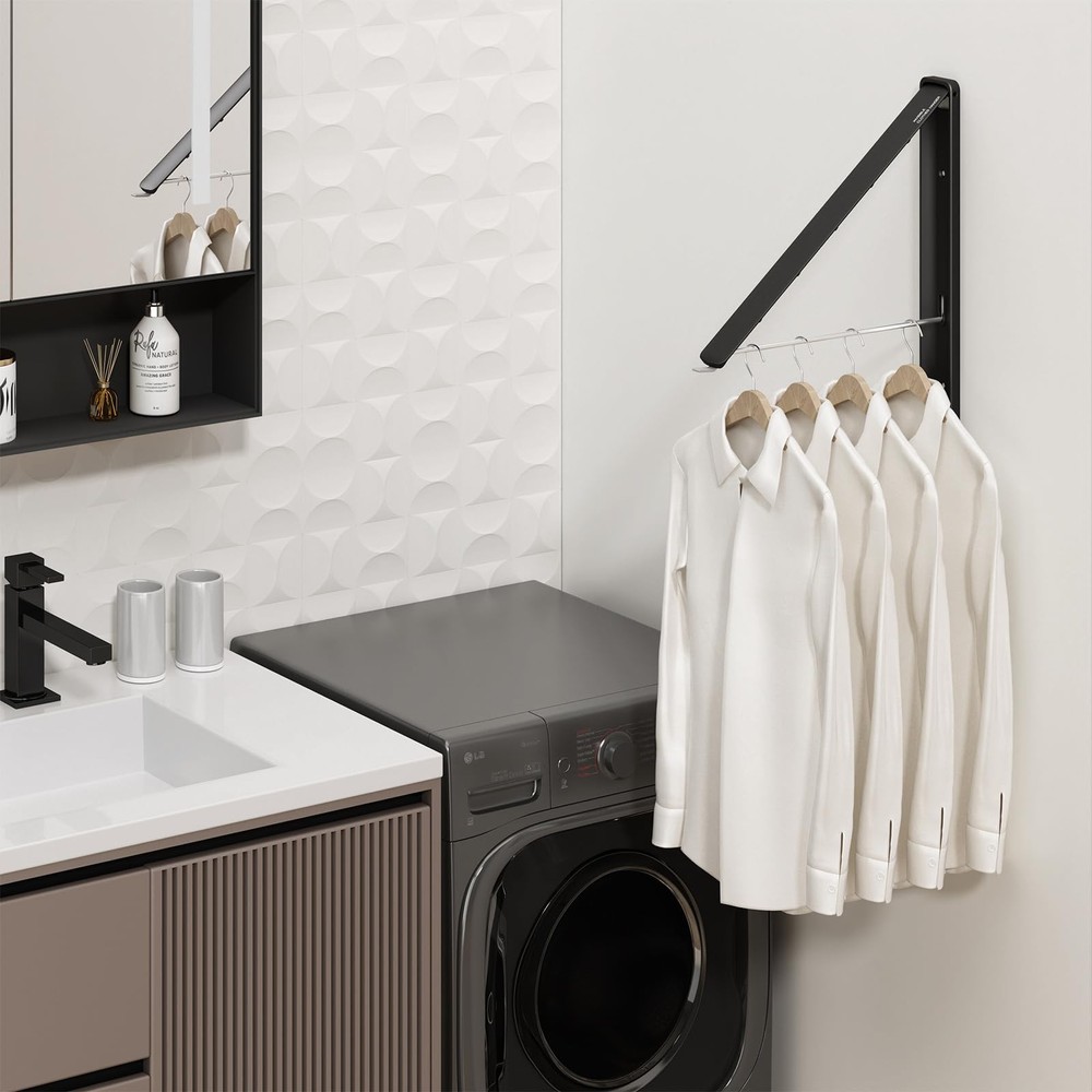 Clothes Drying Rack for Laundry Drying Rack Wall Mounted Clothes Hanger Rack ...