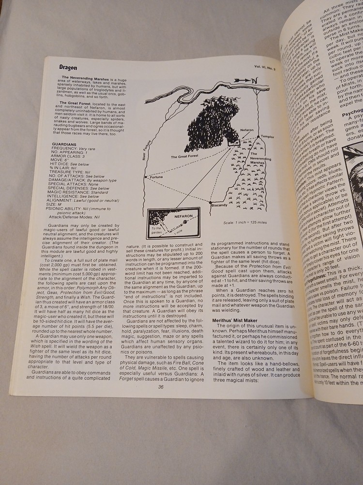 Vintage Dungeons And Dragons Dragon Magazine #53 Module Insert
